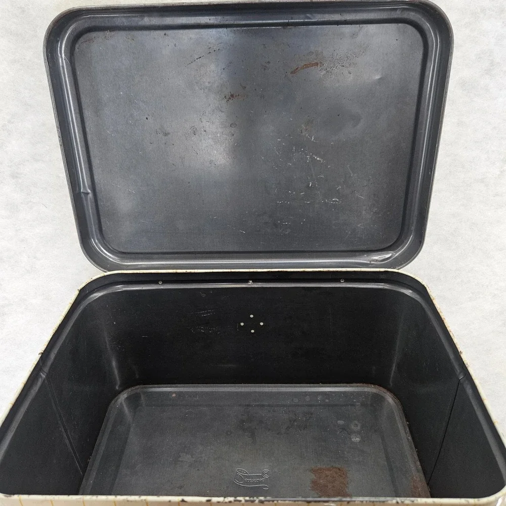 Vintage Decorware‎ Metal Bread Box Yellow Floral Kitchen Storage Container